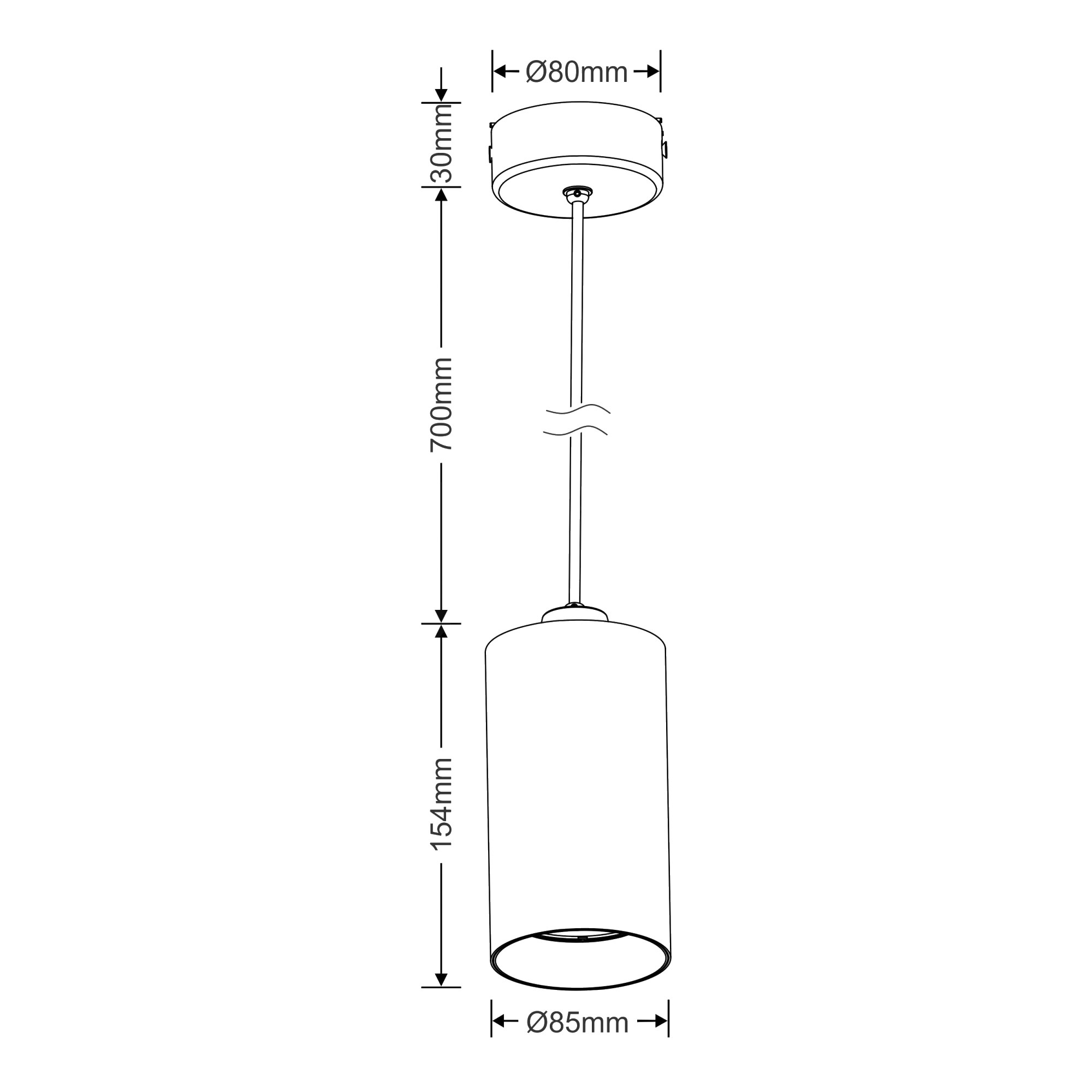 DL350066  Eos 20 P, 20W Silver & Gold LED Pendant Spotlight 1480lm 40° 2700K IP20